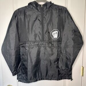 UFC Youth XL  Jacket Black Nylon Half Zip MMA Training Weight Cut